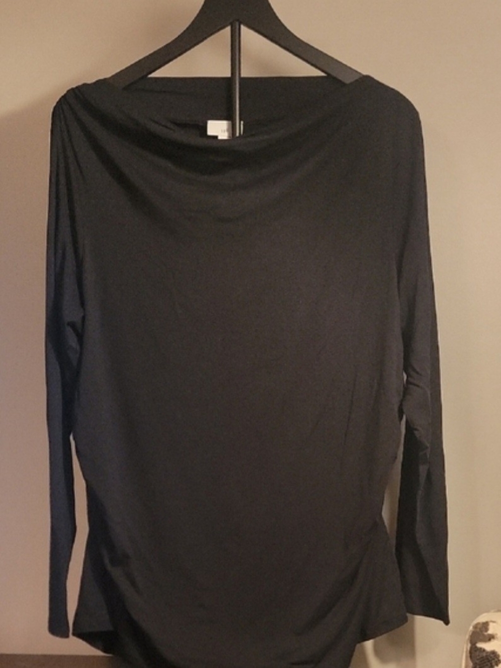 J. Jill Black Long-Sleeve Draped Boatneck Top